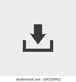 download icon. download vector on gray background