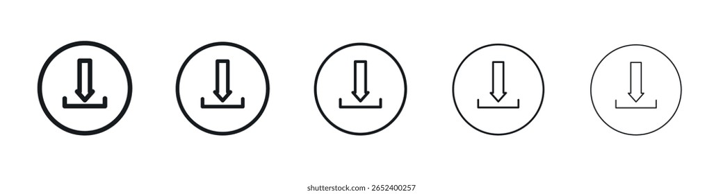 ícone de download vetor estrutura de tópicos conjunto sinal de ilustração