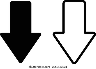 Download-Icon Vektorpaket, Download-Symbol, Vektorgrafik Schwarz-Weiß