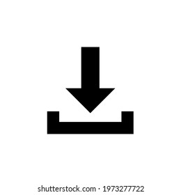 Download icon vector. Perfect for sign or button applications on a computer. Vector illustration isolated on a blank background that can be edited and replaced with color.