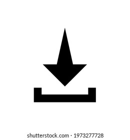 Download icon vector. Perfect for sign or button applications on a computer. Vector illustration isolated on a blank background that can be edited and replaced with color.