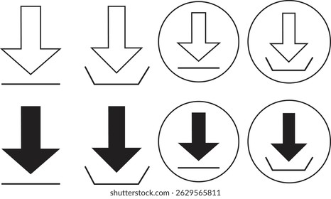 ícone de download vetor conjunto design