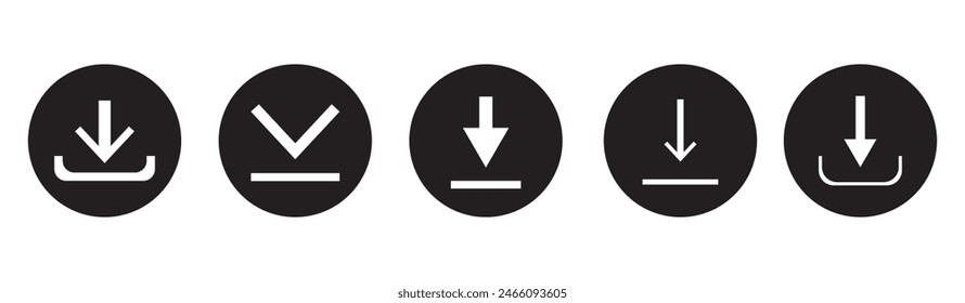 Conjunto de Vectores de iconos de Descarga . Descarga en círculo. Ilustración vectorial