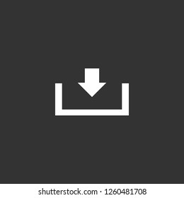 download icon vector. download sign on black background. download icon for web and app