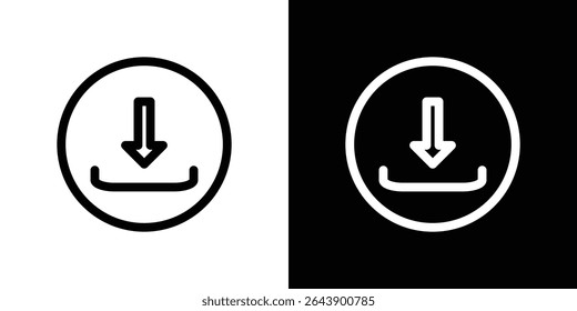 ícone Download vetor simples elemento ilustração editável