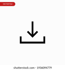 Download icon vector. Simple download sign