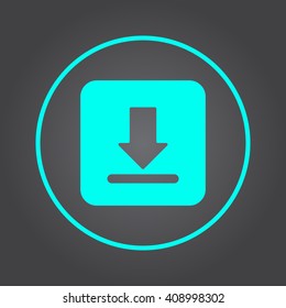 Download  icon vector, solid illustration, pictogram isolated on black
