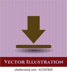 icono de descarga símbolo vectorial pinos planos jpg sitio web de la aplicación