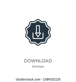 Download icon vector. Trendy flat download icon from arrows collection isolated on white background. Vector illustration can be used for web and mobile graphic design, logo, eps10