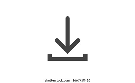 Icono de descarga, vector de icono, en estilo plano moderno aislado en fondo blanco.  