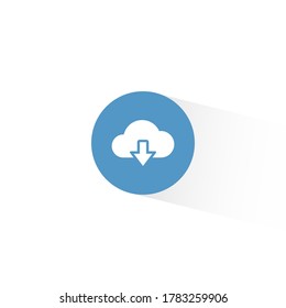 Download Icon Vector in Trendy Flat Style. Cloud Storage Symbol Illustration