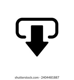 Download icon vector. Upload button illustration. Load symbol or logo.