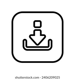 Download icon vector. Upload button illustration. Load symbol or logo.