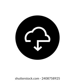 Download icon vector. Upload button illustration. Load symbol or logo.