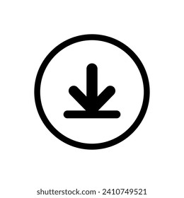 Download icon vector. Upload button illustration. Load symbol or logo.