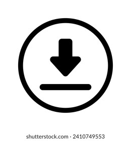 Download icon vector. Upload button illustration. Load symbol or logo.