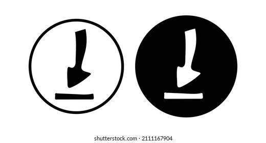 Download icon vector for web, computer and mobile app. Doodle download icon vector