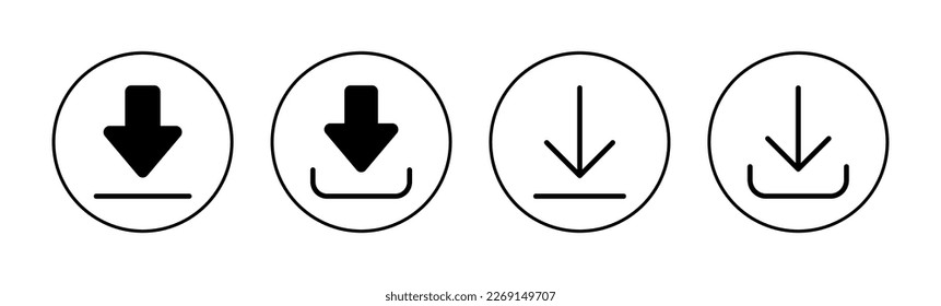 Descargar el vector de icono para la aplicación web y móvil. Señal de descarga y símbolo