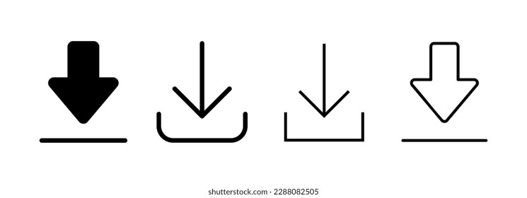 Descargar el vector de icono para la aplicación web y móvil. Señal de descarga y símbolo
