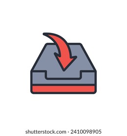 Download icon. vector.Editable stroke.linear style sign for use web design,logo.Symbol illustration.
