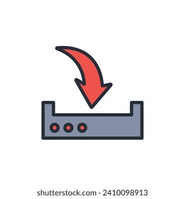 Icono de descarga. vector.Curso editable.Signo de estilo lineal para uso de diseño web,logotipo.Ilustración de símbolo.