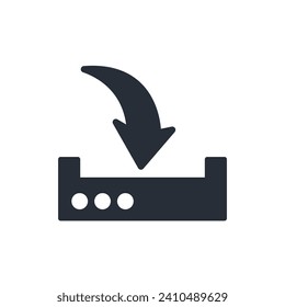 Icono de descarga. vector.Curso editable.Signo de estilo lineal para uso de diseño web,logotipo.Ilustración de símbolo.