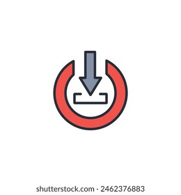 Download icon. vector.Editable stroke.linear style sign for use web design,logo.Symbol illustration.