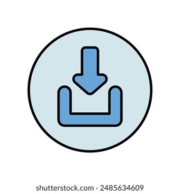 Icono de Descarga con fondo blanco Vector ilustración de stock