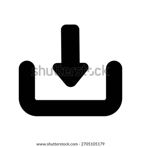 Download icon with white background vector stock illustration