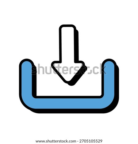 Download icon with white background vector stock illustration