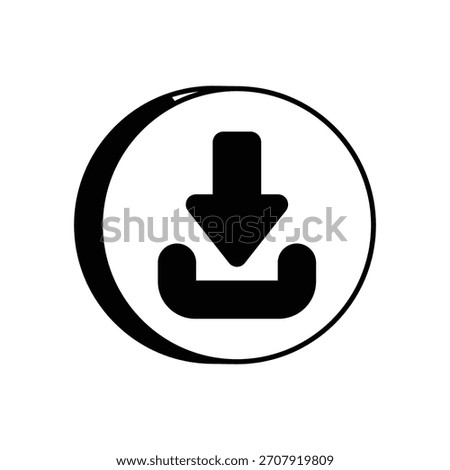Download icon with white background vector stock illustration