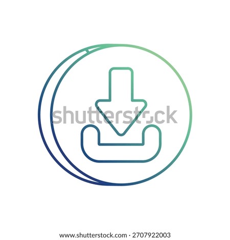 Download icon with white background vector stock illustration
