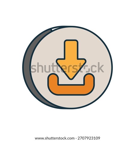 Download icon with white background vector stock illustration