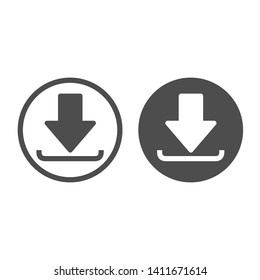 Download icons. Arrows signs isolated, vector illustration