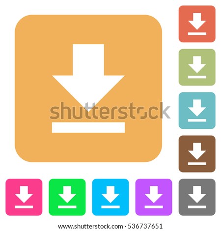 Download icons on rounded square vivid color backgrounds.