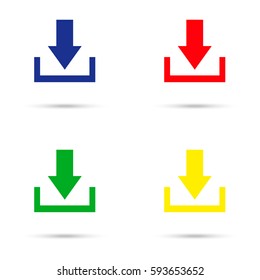 download icons. Red. Blue. Green. Yellow.
