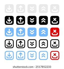 Download icons set. Download button Collection