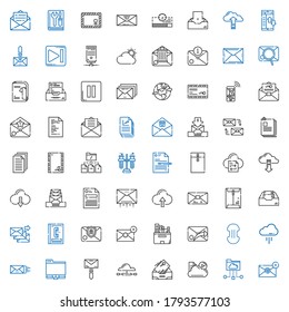 download icons set. Collection of download with email, cloud folder, cloud, inbox, cloud computing, mail, ftp, compress, files, phone book. Editable and scalable download icons.