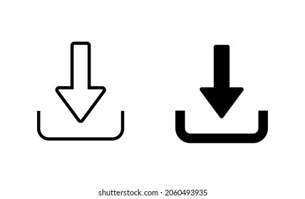 Download icons set. Download sign and symbol