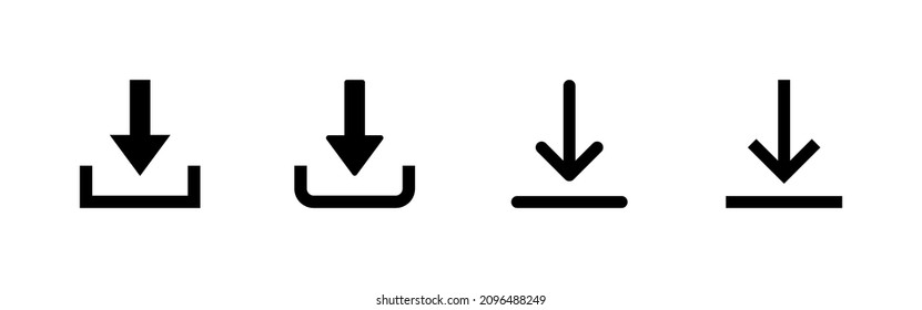 Download icons set. Download sign and symbol