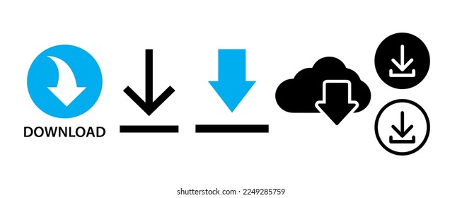download icons set vector isolated on background