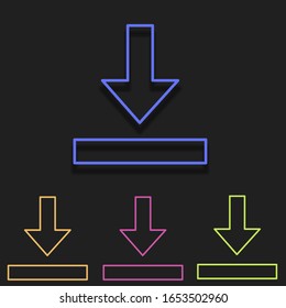 download icons. Simple outline vector of multicolor set for UI and UX, website or mobile application