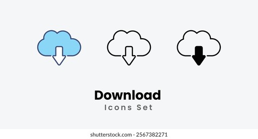 Download Icons thin line and glyph vector icon stock illustration