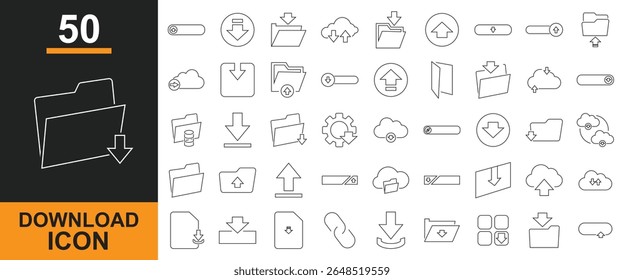 Ícones de download .  Ícone Carregar e Baixar . Ilustração vetorial. isolada sobre fundo branco. EPS 10
