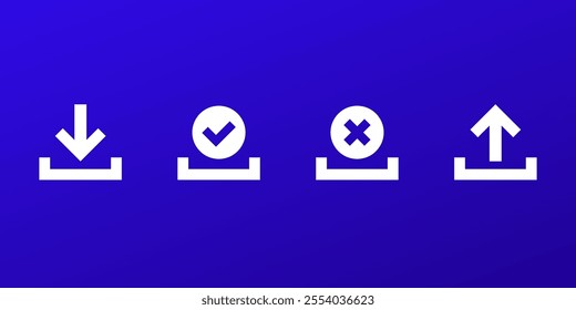 Download icons, vector pictograms set