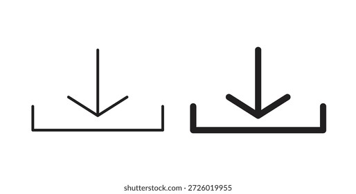 Download icons vector symbol with editable stroke and flat versions