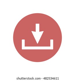 Download   icon,vector. Flat design.