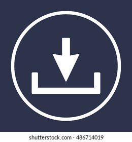 Download   icon,vector. Flat design.