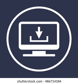 Download   icon,vector. Flat design.