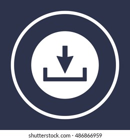 Download   icon,vector. Flat design.